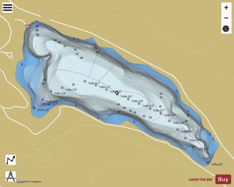Dickey Lake depth contour Map - i-Boating App
