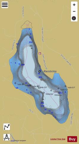 Glen Lake depth contour Map - i-Boating App
