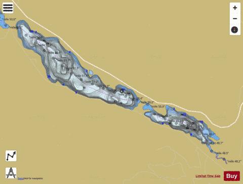 Thompson Lake, Middle depth contour Map - i-Boating App