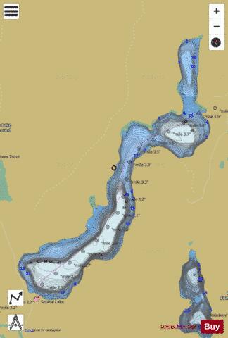 Sophie Lake depth contour Map - i-Boating App