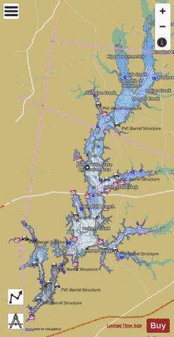 B Everett Jordan Lake depth contour Map - i-Boating App