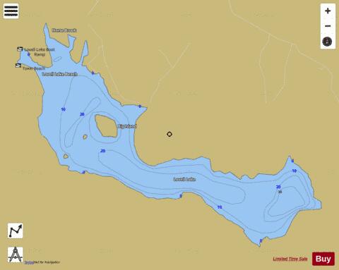 Lovell Lake depth contour Map - i-Boating App