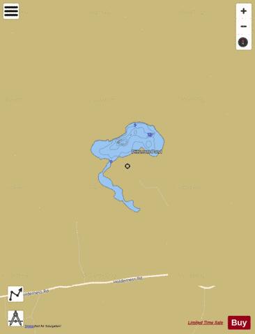 Dinsmore Pond depth contour Map - i-Boating App
