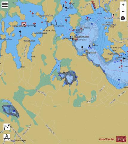 MEADOWBROOK POND depth contour Map - i-Boating App