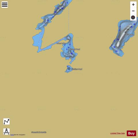 Hitchins Pond depth contour Map - i-Boating App