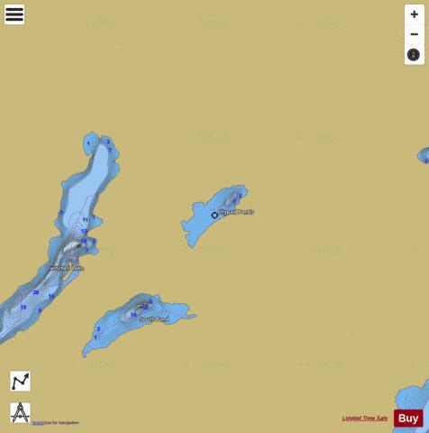 Lilypad Ponds depth contour Map - i-Boating App
