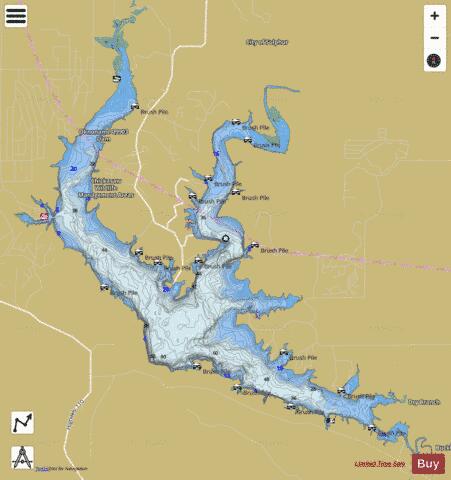 Arbuckle depth contour Map - i-Boating App