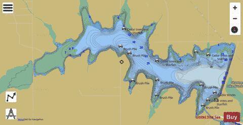 Shawnee Twin 2 (Shawnee Reservoir) depth contour Map - i-Boating App