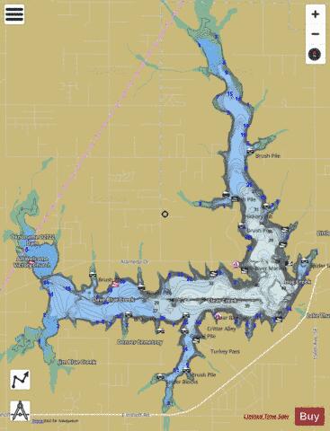 Lake Thunderbird depth contour Map - i-Boating App