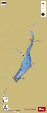 Laurel Hill Lake depth contour Map - i-Boating App