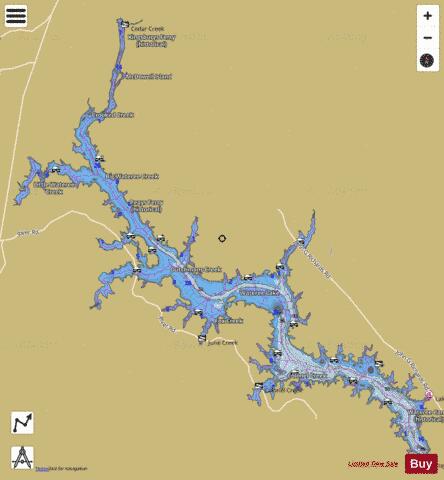 Wateree Lake depth contour Map - i-Boating App