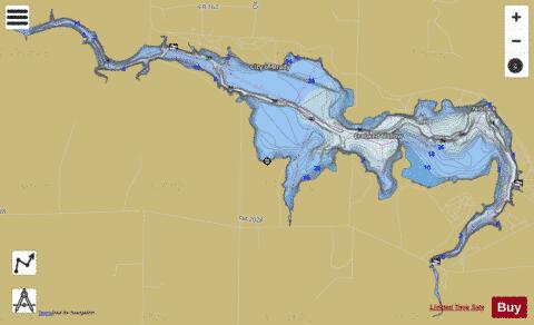 Brady Reservoir depth contour Map - i-Boating App