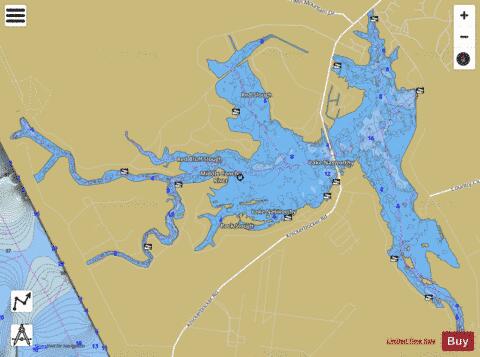 Lake Nasworthy depth contour Map - i-Boating App