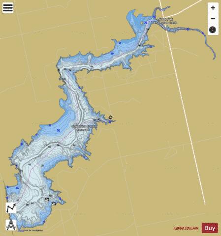 Champion Creek Reservoir depth contour Map - i-Boating App