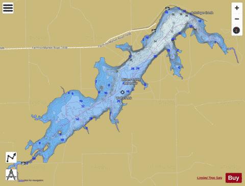 Millers Creek Reservoir depth contour Map - i-Boating App