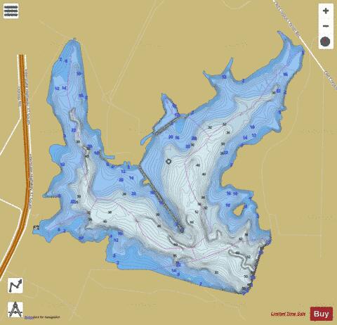 Victor Braunig Lake depth contour Map - i-Boating App