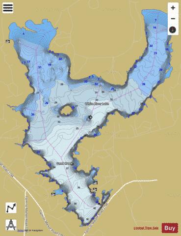 White River Lake depth contour Map - i-Boating App