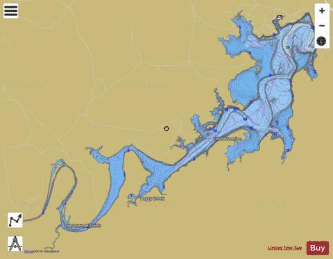 Lake Diversion depth contour Map - i-Boating App