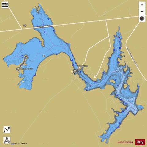 Mexia depth contour Map - i-Boating App