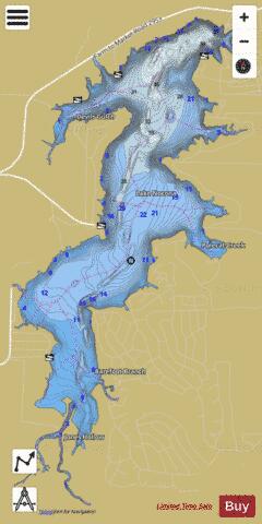 Nocona depth contour Map - i-Boating App
