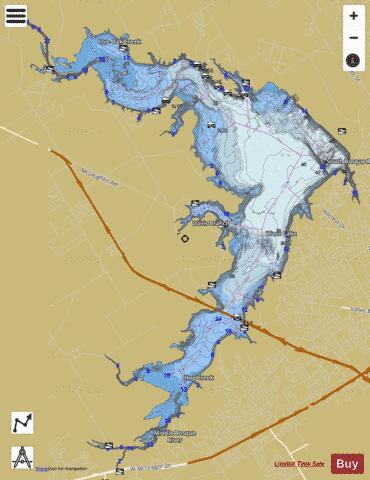 Waco depth contour Map - i-Boating App