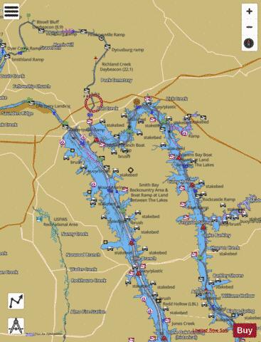 Cumberland River mile 3 to mile 75 Marine Chart - Nautical Charts App