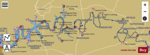 Cumberland River mile 221 to mile 307 Marine Chart - Nautical Charts App