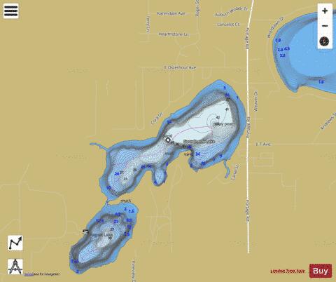 Gourdneck Lake depth contour Map - i-Boating App
