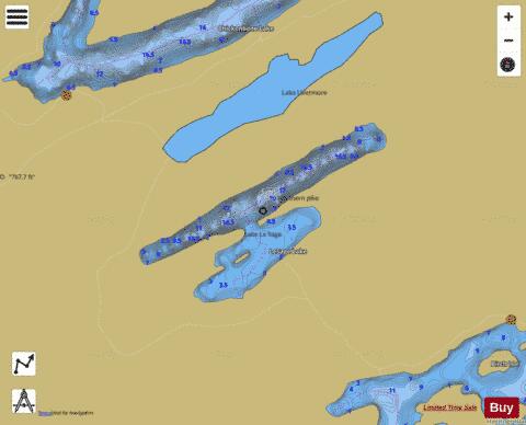 LeSage Lake depth contour Map - i-Boating App