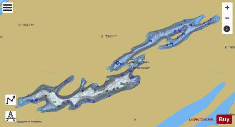 Sargent Lake depth contour Map - i-Boating App