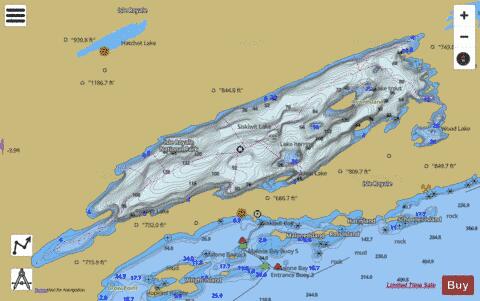Siskiwit Lake depth contour Map - i-Boating App