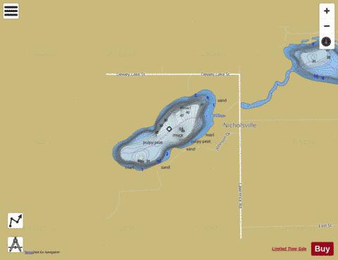 Bunker Lake depth contour Map - i-Boating App