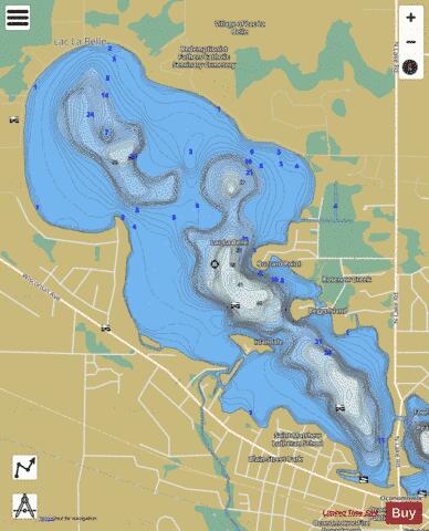 Lac La Belle depth contour Map - i-Boating App