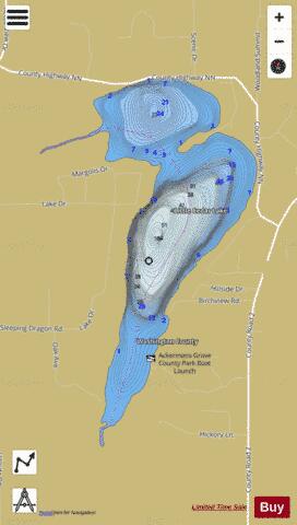 Little Cedar Lake depth contour Map - i-Boating App