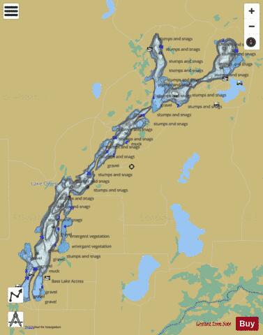 Lake Owen depth contour Map - i-Boating App