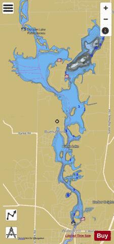Tichigan Lake depth contour Map - i-Boating App