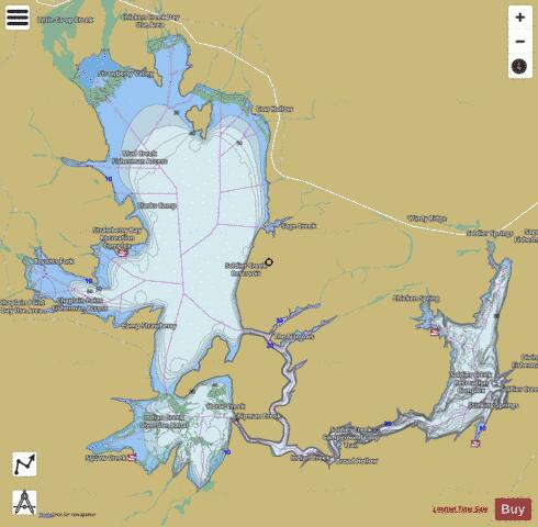 Strawberry / Soldier Creek Reservoir depth contour Map - i-Boating App