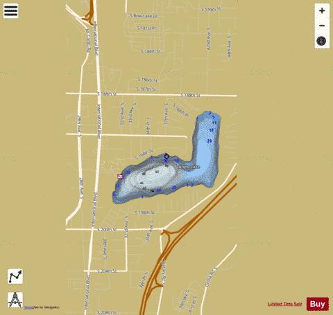 Angle Lake depth contour Map - i-Boating App