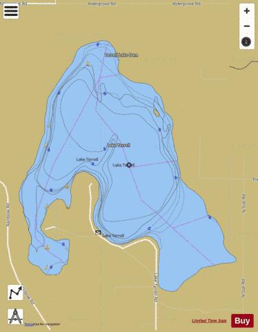 Lake Terrell depth contour Map - i-Boating App