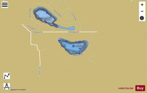 Meadow Lake depth contour Map - i-Boating App