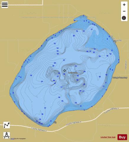 Devils Lake depth contour Map - i-Boating App