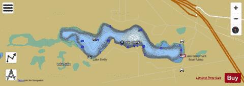 Lake Emily depth contour Map - i-Boating App
