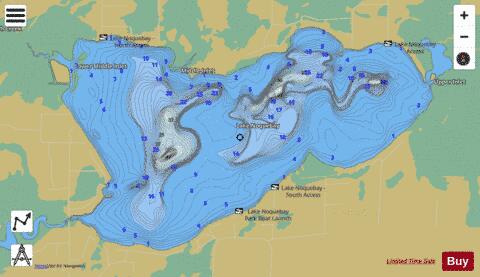 Lake Noquebay depth contour Map - i-Boating App