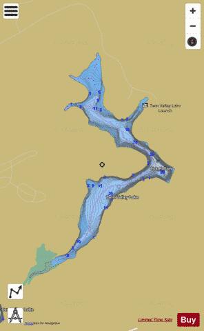 Twin Valley Lake depth contour Map - i-Boating App