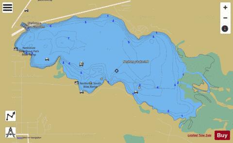 Neshonoc Lake 390 depth contour Map - i-Boating App