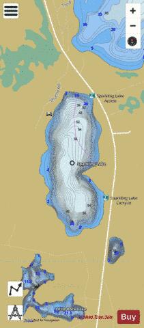 Sparkling Lake depth contour Map - i-Boating App