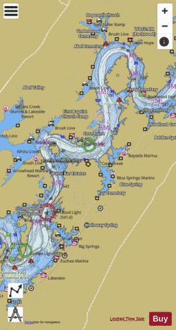 Watts Bar Second depth contour Map - i-Boating App