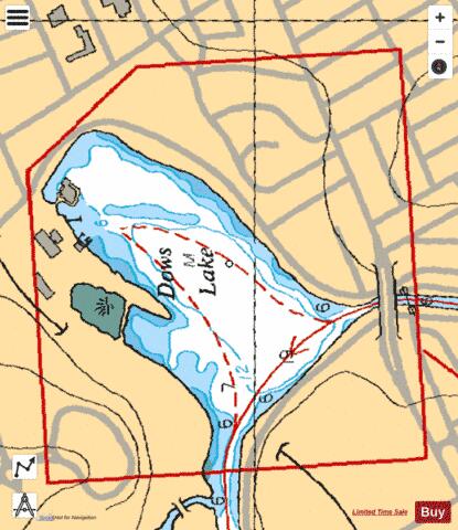 DOWS LAKE,NU Marine Chart - Nautical Charts App - Satellite