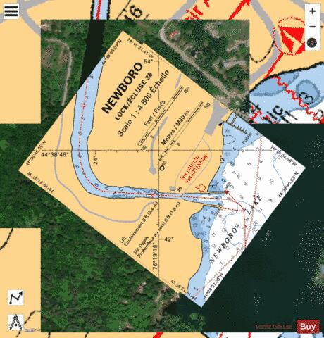 NEWBORO - LOCK/�CLUSE 36 Marine Chart - Nautical Charts App - Satellite