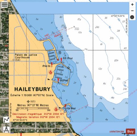 HAILEYBURY Marine Chart - Nautical Charts App - Satellite